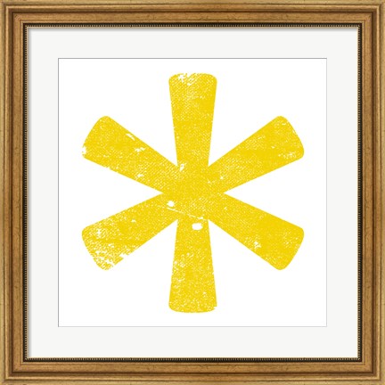 Framed Yellow Asterisk Print