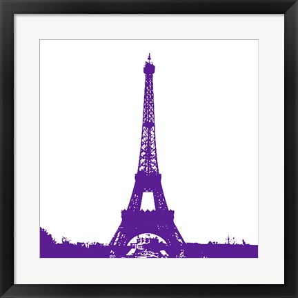 Framed Purple Eiffel Tower Print