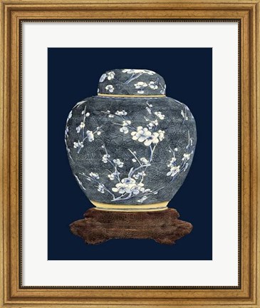 Framed Blue &amp; White Ginger Jar II Print