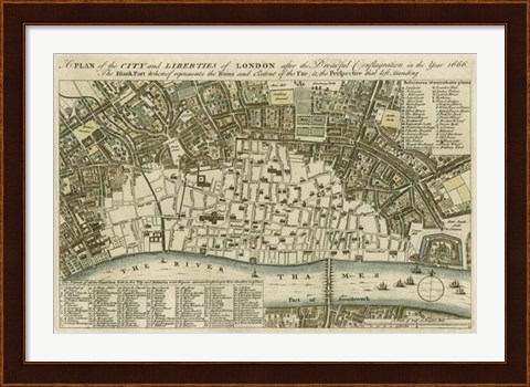 Framed City Plan of London Print
