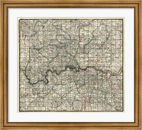 Framed Towns and Villages of London Print
