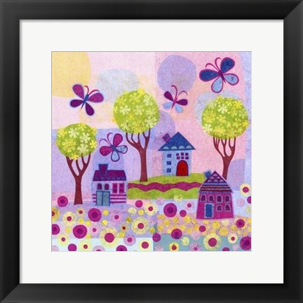 Framed Springtime Houses Print