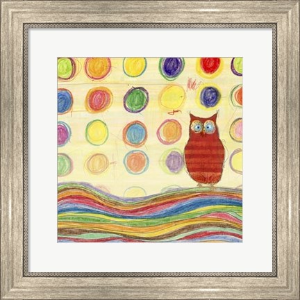 Framed Feathers, Dots &amp; Stripes IV Print
