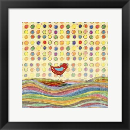 Framed Feathers, Dots &amp; Stripes VII Print