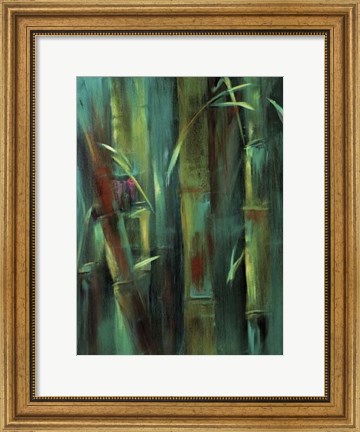 Framed Turquoise Bamboo I Print