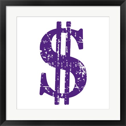 Framed Purple Dollar Sign Print