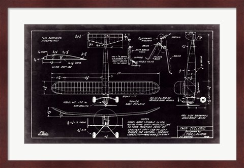 Framed Aeronautic Blueprint VII Print