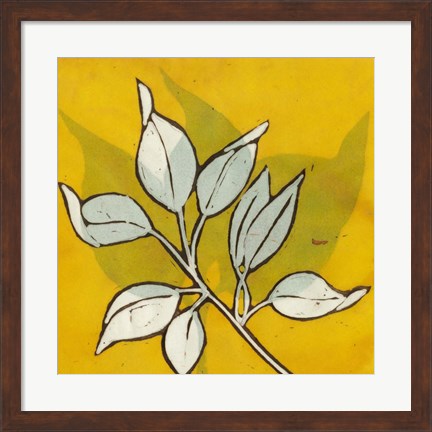 Framed Gold Batik Botanical I Print