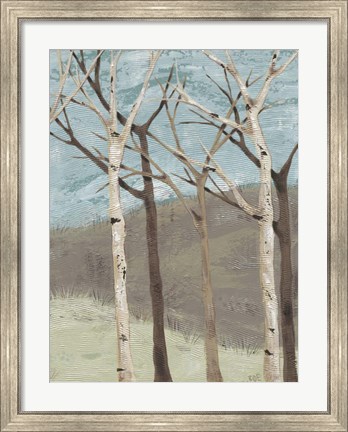 Framed Blue Birches II Print