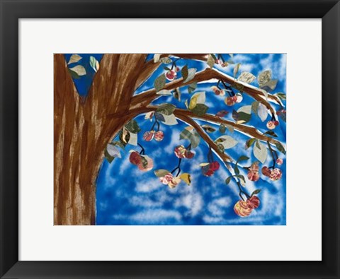 Framed Blue Apple Tree Print