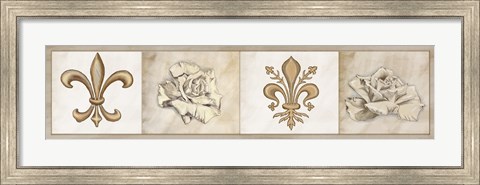 Framed Fleur 4 Panel II Print