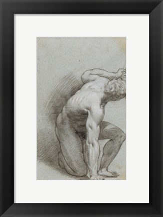 Framed Kneeling Figure Print