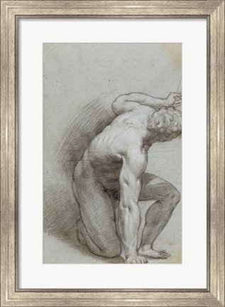Framed Kneeling Figure Print