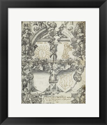 Framed Design for a Marriage Window with the Seasons Spring and Summer Print