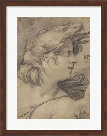 Framed Bust of an Angel Print