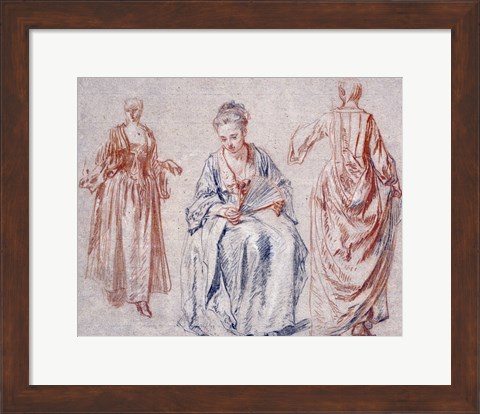 Framed Studies of Three Women Print