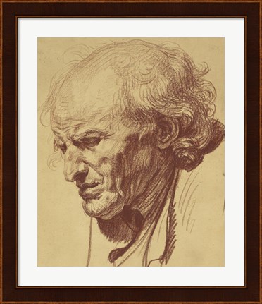 Framed Study of the Head of an Old Man Print