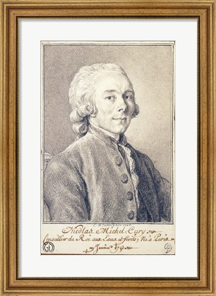 Framed Portrait of Nicolas Michel Cury Print