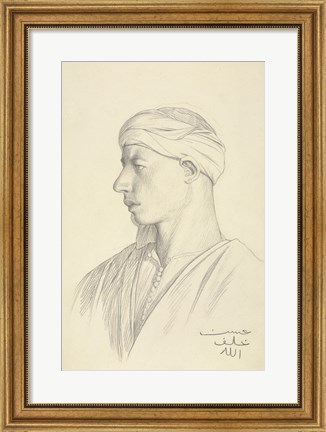 Framed Portrait of an Egyptian Fellah Print