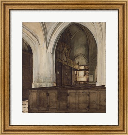 Framed Interior of Abbey of Aramont at Verberie Print