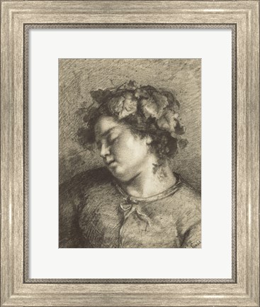 Framed Head of a Sleeping Bacchante Print