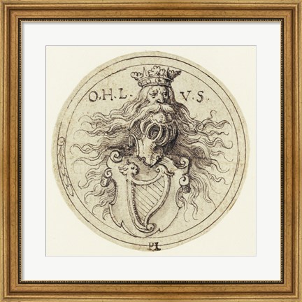 Framed Design for a Bookplate or a Glass Etching Print