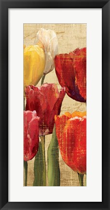 Framed Tulip Fantasy on Cream III Print