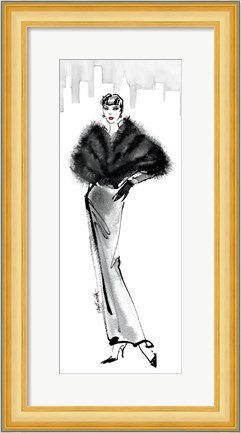 Framed Fifties Fashion I with Red Print