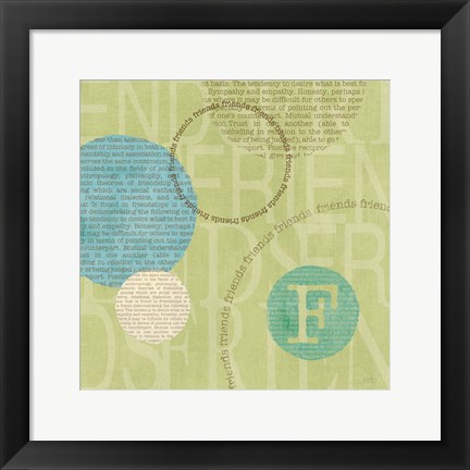 Framed Circle of Words - Friends Print