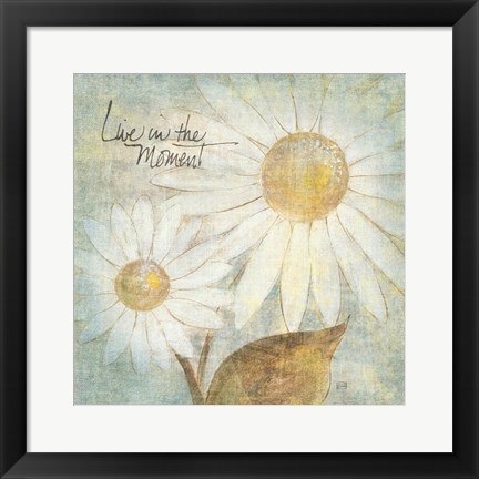 Framed Daisy Do III - Live in the Moment Print
