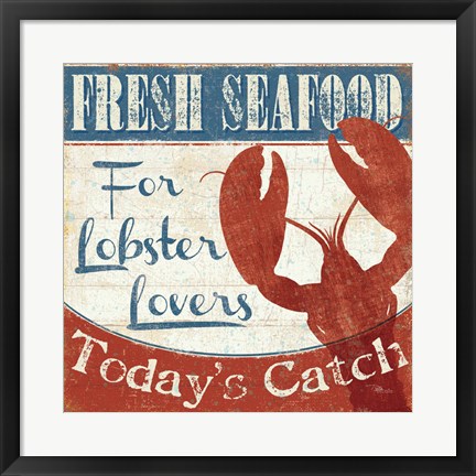 Framed Fresh Seafood I Print