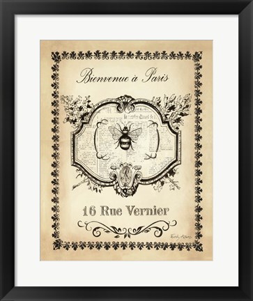 Framed Paris Bees I Print