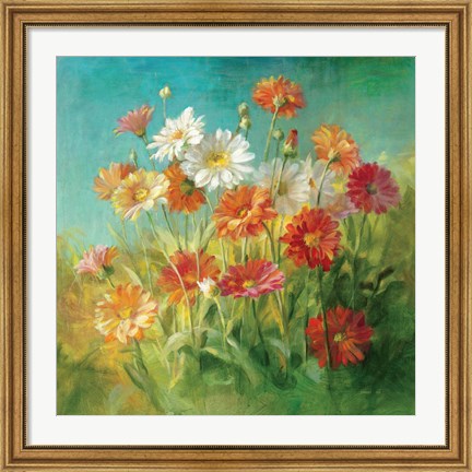 Framed Painted Daisies Print