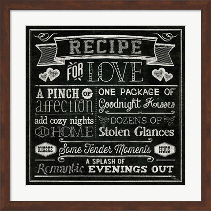 Framed Thoughtful Recipes III Print