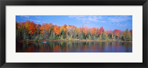 Framed Man in Canoe nr Antigo WI USA Print