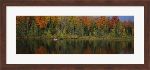 Framed Reflection of trees in water, near Antigo, Wisconsin, USA Print