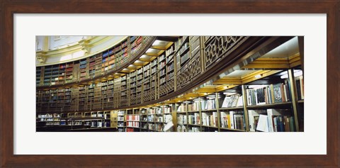 Framed Bookcase in a library, British Museum, London, England Print