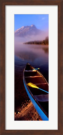 Framed Canoe and Leigh Lake in the Fog, Grand Teton National Park, Wyoming Print