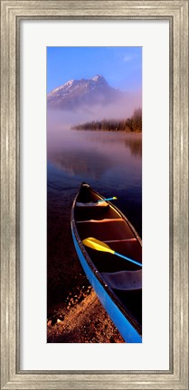 Framed Canoe and Leigh Lake in the Fog, Grand Teton National Park, Wyoming Print