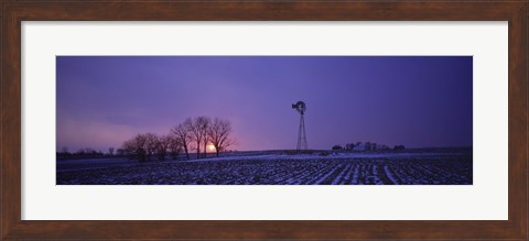 Framed Windmill in a field, Illinois, USA Print