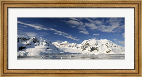 Framed Mountains and glaciers, Paradise Bay, Antarctic Peninsula Print