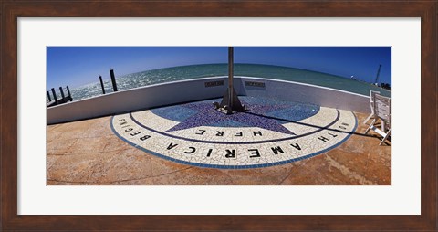 Framed North America Begins Here, Key West, Monroe County, Florida, USA Print