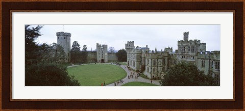 Framed High angle view of buildings in a city, Warwick Castle, Warwickshire, England Print