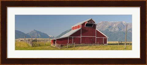 Framed Barn in a field with a Wallowa Mountains in the background, Joseph, Wallowa County, Oregon, USA Print