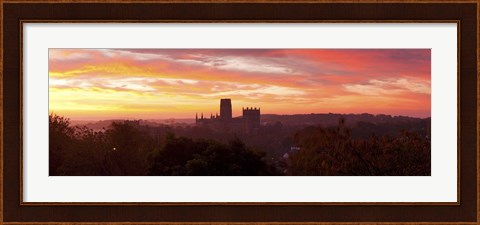 Framed Durham Cathedral view from Wharton Park at sunrise, Durham, County Durham, England Print