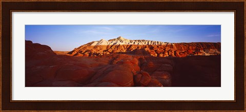 Framed Badlands at sunset, Escalante, Utah, USA Print
