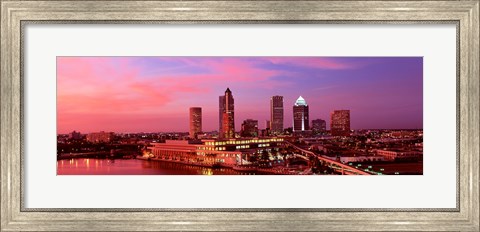 Framed USA, Florida, Tampa , night Print