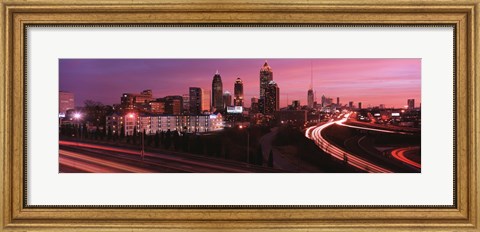 Framed Atlanta, Georgia (purple sky) Print