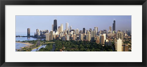 Framed Skyline with Hancock Building and Sears Tower, Chicago, Illinois Print