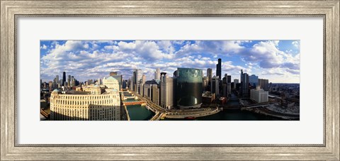 Framed Aerial View of Chicago and river Print
